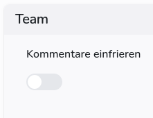 Schalter zum Einfrieren der Kommentarfunktion