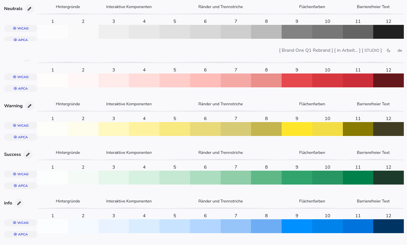 anpassbare semantische Farben